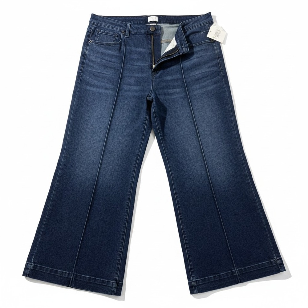 JCrew 31 Womens Blue Pintuck Wide Leg‎ Jeans Coastal Casual Denim Pants